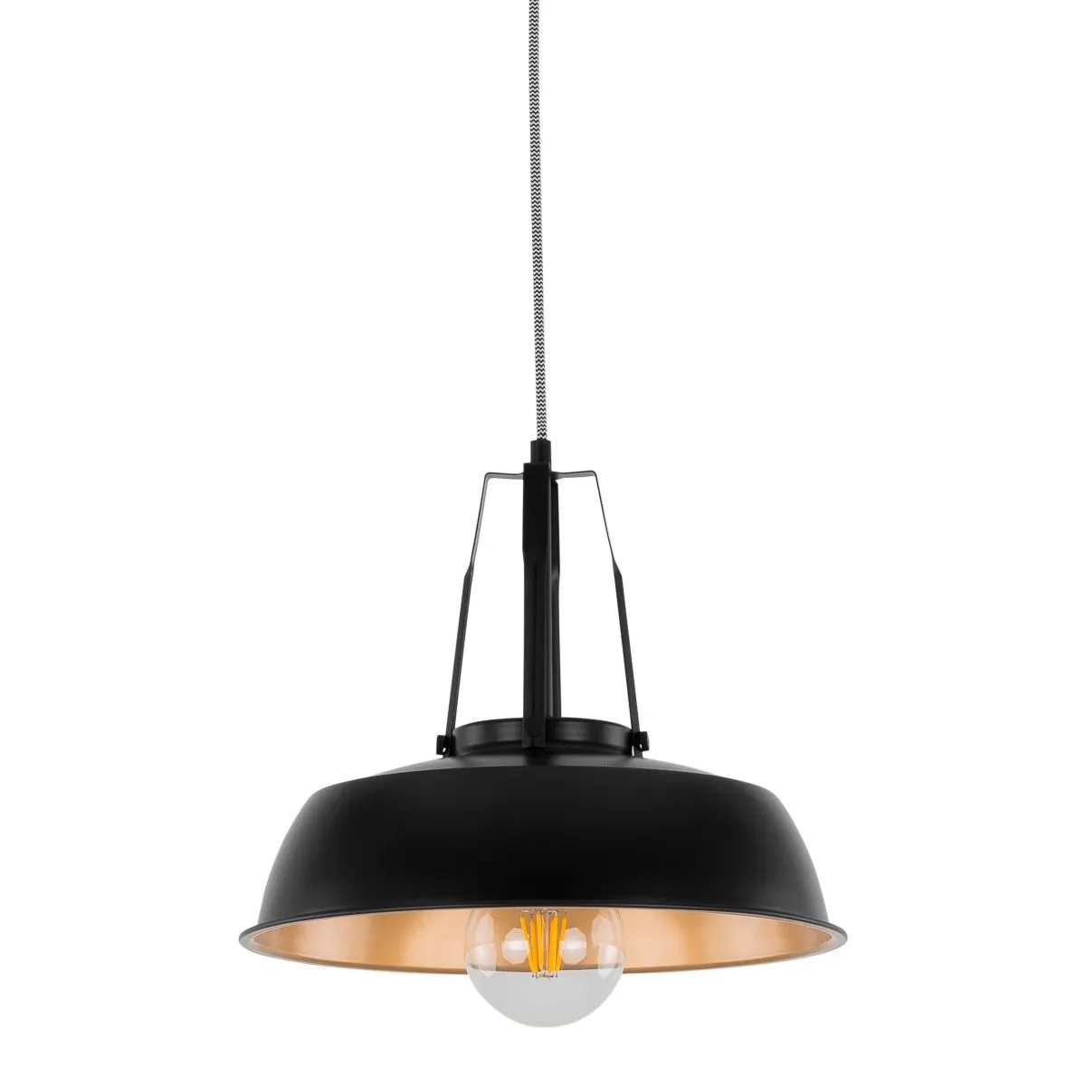 Paloma, nowoczesna lampa wisząca, czarna, E27, MDM-3619/1M BK+GD